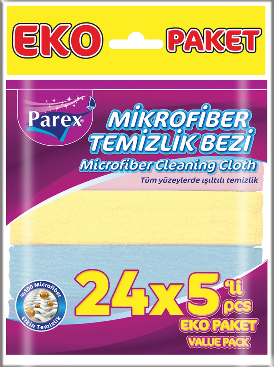 Mikrofiber 5'li Temizlik Bezi 24 Paket Diğer
