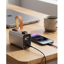 50000mah Yüksek Kapasiteli Power Bank Çoklu Çıkışlı Fast Charge Gri