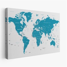 Livelyelegance Dünya Haritası Dekoratif Kanvas Tablo 1052 150 X 255cm