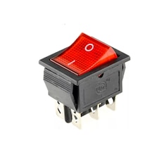 Mr-104a Geniş Kırmızı Işıklı Anahtar On-off 6p Kırmızı