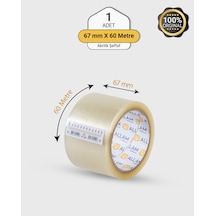 1 Adet Akrilik Şeffaf Koli Bandı 60mm X 67mt Güçlü Yapışkan