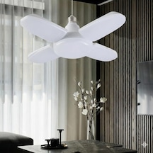 30 Watt 4 Kollu Pervane Led Ampul, Katlanabilir Fan Tipi Tavan Lambası, 6500k Beyaz Işık, 3250 Standart