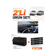 E-biz Renault Trafıc 2001-2014 Uyumlu Torpido Örtüsü + Deri Bagaj Çantası Seti - Siyah - Re046