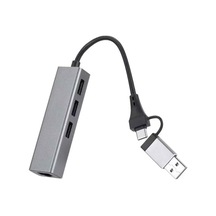 1000 Mbps Gigabit Usb-c Ve Usb-a Girişli 4 Port Usb 3.0 Hub Gigabit Ethernet Adaptörü 1000 Mbps Kablolu İnternet, 5gbps Veri Aktarımı, Çoklu Bağlantı Desteği, Kompakt Abs Gövde Zr1109