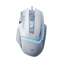 Aula S12 Pro 12800 Dpı 8 Tuşlu Makrolu Kablolu Optik Gaming Oyuncu Mouse Beyaz S12