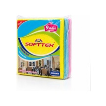 Softtex Renkli Temizlik Bezi 34.5 X 35.5cm 9 Adet Ekonomik Diğer