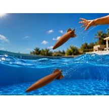 3d Baskı Su Roketi Torpido Oyuncağı - Havuz Dalış Oyuncağı-kahverengi