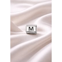 M Harf Charm Çelik Bileklik Aksesuarı Kişiye Özel Harf Modülü Minimal &amp Şık - Özel Seri Youtk0000046 Gümüş