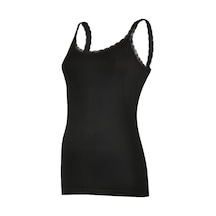 3 Adet Yıldız Bayan Likralı İnce Dantelli Askılı Atlet Siyah 2271 Siyah