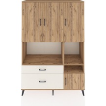 Hyperion Dolap 7 Raflı 2 Çekmeceli 4 Kapaklı 132x44x195 Çam-ç... Çam