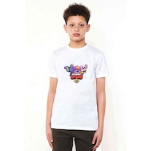 Tshirthane Brawl Stars Kahramanlar Baskılı Unisex Çocuk Beyaz T-Shirt