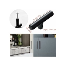 20 Paket Paslanmaz Çelik Mutfak Dolabı Düğmeleri T Şekli - Çekmece Çubuğu, Dolaplar, Kapılar, Mobilya, Banyo, Yatak Odası Dolapları - Siyah