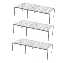 Microcase Çok Amaçlı Ayarlanabilir Ayakkabı Rafı Eşya Standı 15x24x36-69 Cm 3 Adet Al5458 Gri