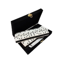 Orta Boy Çantalı Seramik Kemik Domino Taşı Seti