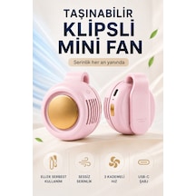 Taşınabilir Klipsli Mini Fan - 3 Kademeli Hız Ayarlı, Sessiz Motorlu, Usb Şarj Edilebilir Bel Ve Yaka Tipi Giyilebilir Vantilatör