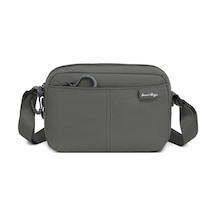Smart Bags Koyu Gri Hafif Kumaş Çok Cepli Küçük Boy Günlük Kadın Çapraz Çanta