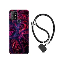 Infinix Hot 10 Kılıf Boyun Askılı Red Damage 1682