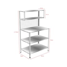 3 Katlı Paketleme Masası 59x93 Cm - 2 Raflı Tel Kafesli , Atölye, Depo, Hobi Çalışma Masası Gri