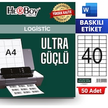 Herboy Hb-1040 52,5 X 29,7 Mm A4 Baskılı Laser Etiket 50 Adet