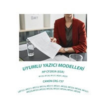 Ysy Cf283a M125 M126 M201 M225 1500 1.5k Sayfa Verimli Muadil Toner Siyah