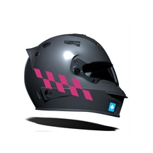 Gül Pembesi Damalı Kask Motosiklet Sticker Takımı Çınar Extreme
