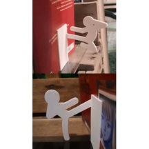 2'li Çöp Adam Kitap Tutucu, Dekoratif Kitap Standı, Tekme Atan Adam Kitap Tutucu, Stickman