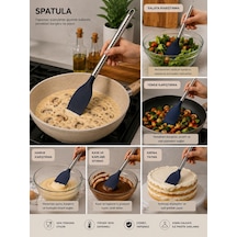 Silikon Servis Spatulası Paslanmaz Çelik Saplı Yapışmaz Tava Uyumlu Turnerb Palu Silikon Spatula, Günlük Mutfak Kullanımında Pratiklik Sağlayan Ergonomik Ve Modern Tasarımıyla Öne Çıkar. 0