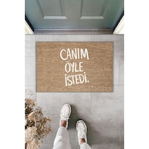 Rugmood Modern Dijital Baskı Paspas - Canım Öyle İstedi - Kapı Önü Paspası Kahverengi