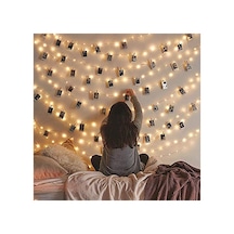 Peri Led Işık 5 Metre Sarı Pilli + 25 Adet Küçük Mandal Mandallı Çok Renkli