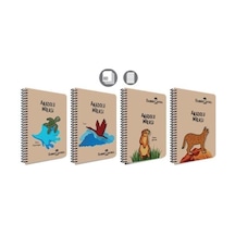 Spiralli Defter, A4, 80 Yaprak, 70g Kağıt, Çizgili, Anadolu Mirası Desenli, 500 Mikron Pp Kapak, Dayanıklı Ve Çevre Dostu Tasarım, Tekli Paket 103 Ivory