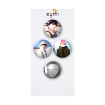 Bts Kim Taehyung V 3'lü Metal Rozet Seti 58mm İğneli Buton Çanta Yaka Rozeti Model 1 Çok Renkli