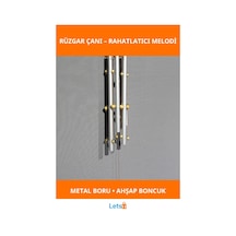 Boncuklu Metal Rüzgar Çanı Ahşap Ve Boncuk Detaylı Dekoratif Ses Çanı 1 Adet