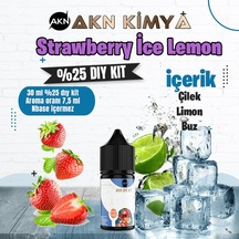Strawberry Ice Lemon Yoğun Dıy Kit Çilek Limon Buz Gıda Aroması %25 Oranda Aroma İçerir Hazır Değildir 30 Ml