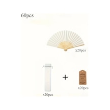 Gateesat 60 Adet Katlanır El Yelpazesi Seti, Ahşap Kağıt Düğün Hediyesi, Parti Süsü