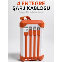 Yüksek Kapasiteli 60000 Mah Güç Bankası 22.5w Hızlı Şarj Type-c Usb Çıkışlı Dahili Kablolu Dijital Göstergeli Çok Renkli