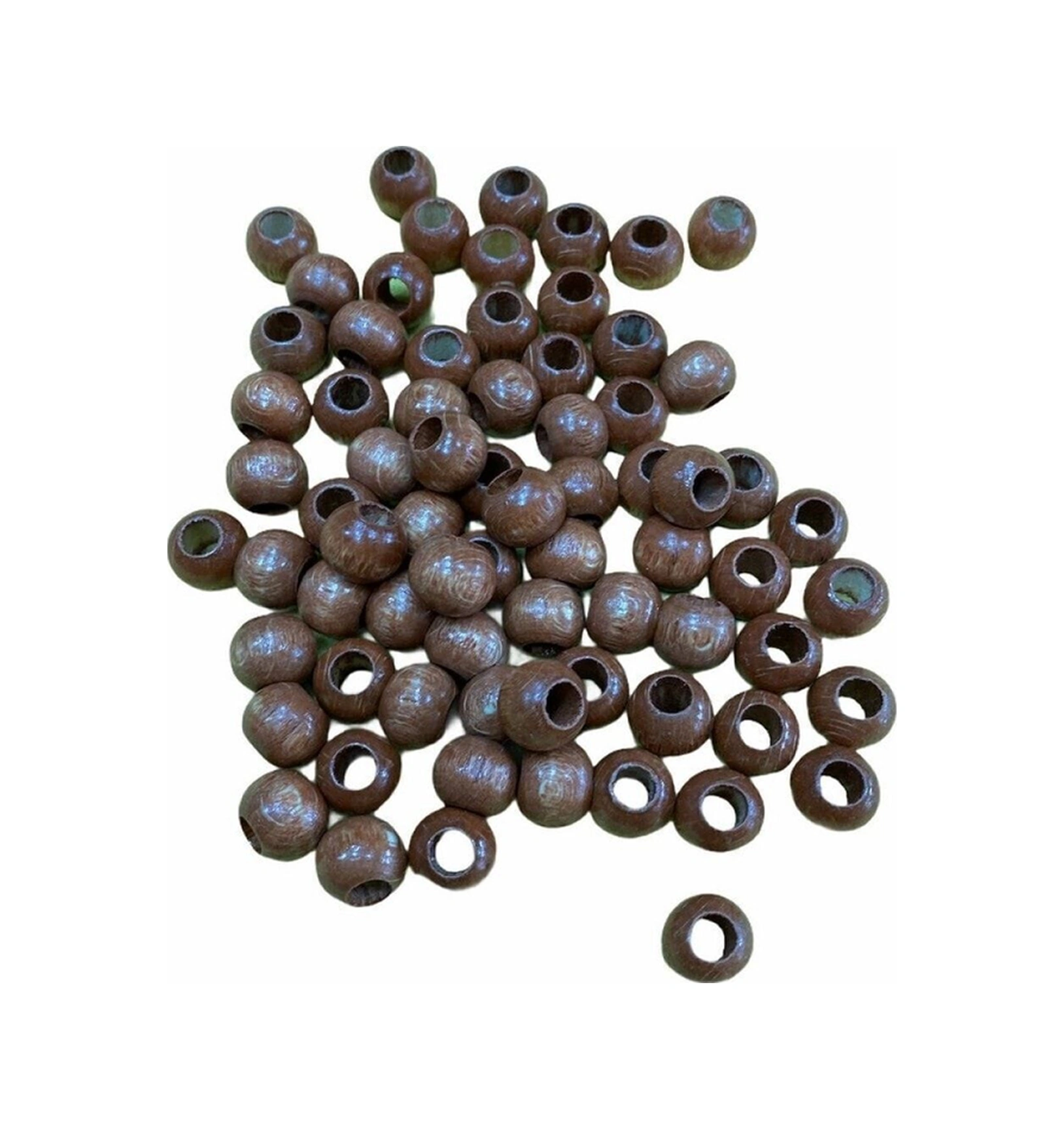 12 Mm Meşe Renkli Ahşap Boncuk - 100 Grm. 150 Adet