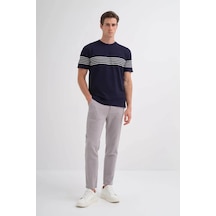 Cazador Regular Fit Çizgili Lacivert Erkek T-shirt 30400 Lacivert