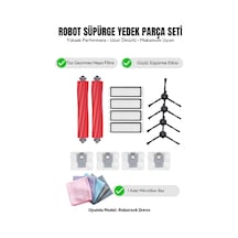 Roborock Qrevo İle Uyumlu 2 Ana Fırça 4 Siyah Yan Fırça 4 Filtre 4 Toz Torbası 1 Temizlik Bezi 16.0