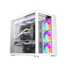 Snt Warzone Iı 750 Watt 80+ Bronze Güç Kaynağı 7x Argb Fan Uzaktan Kumandalı Argb Controller Gaming Kasa Beyaz