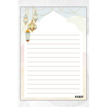 A5 İslam Bloknot Çizgili Defter - 50 Yaprak - Memopad - Notepad - Not Defteri - Not Kağıdı Çok Renkli Çok Renkli