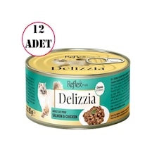 Reflex Plus Delizzia Soslu Somonlu Ve Tavuklu Parça Etli Kedi Konservesi 85 Gr 12 Ad
