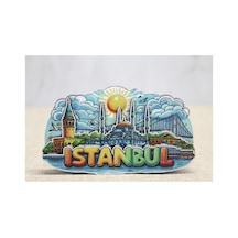 2 Adet Ahşap İstanbul Temalı Magnet Dekoratif Buzdolabı Magneti, Fridge Magnet, 10,5x9 Cm 1