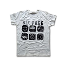 Six Pack Kadın Kısa Kollu T-Shirt - Ekru Çok Renkli