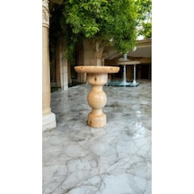 Wood Wooden Ahşap Tekli Mantar Yan Sehpa Modern Fiskos / Naturel Renk/ Zigon Sehpa Naturel