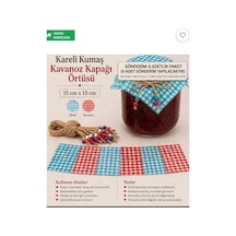 Kavanoz Kapağı Örtüsü 6 Lı Set Jüt Boncuk İpli Mavi Kırmızı Dekoratif Kavanoz Örtüsü Mavi Mavi