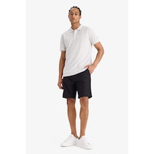 DeFactoFit Standart Fit Sporcu Kısa Paça Dokuma Şort E4137AX25SMBK81