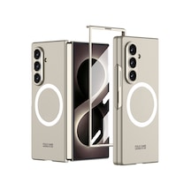Galaxy Uyumlu Z Fold 8 Ultra Kılıf Wireless Şarj Özellikli Pazarplus Kıpta M-safe Kılıf Titanyum