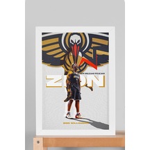 Zion Williamson Çerçeveli Tablo - New Orleans Pelicans Nba Posteri Tablo