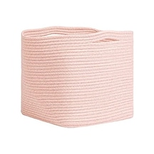 Pembe Kırçıllı Pamuklu Sepet 30 X 30 X 30 Cm Açık Gri