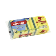 Vileda Oluklu Sünger 5'li Set - Zorlu Kirler İçin Dayanıklı Temizlik Süngeri 2'li Ekonomik Pake Tarı